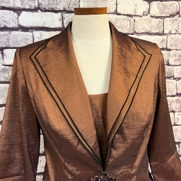 J.R. Nites Bronze & Black Jacket & Matching Tank Size 10 - Picture 2 of 11